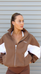 Retro cropped zip up jacket