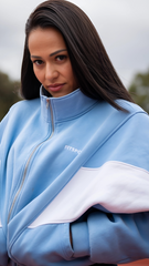Retro cropped zip up jacket