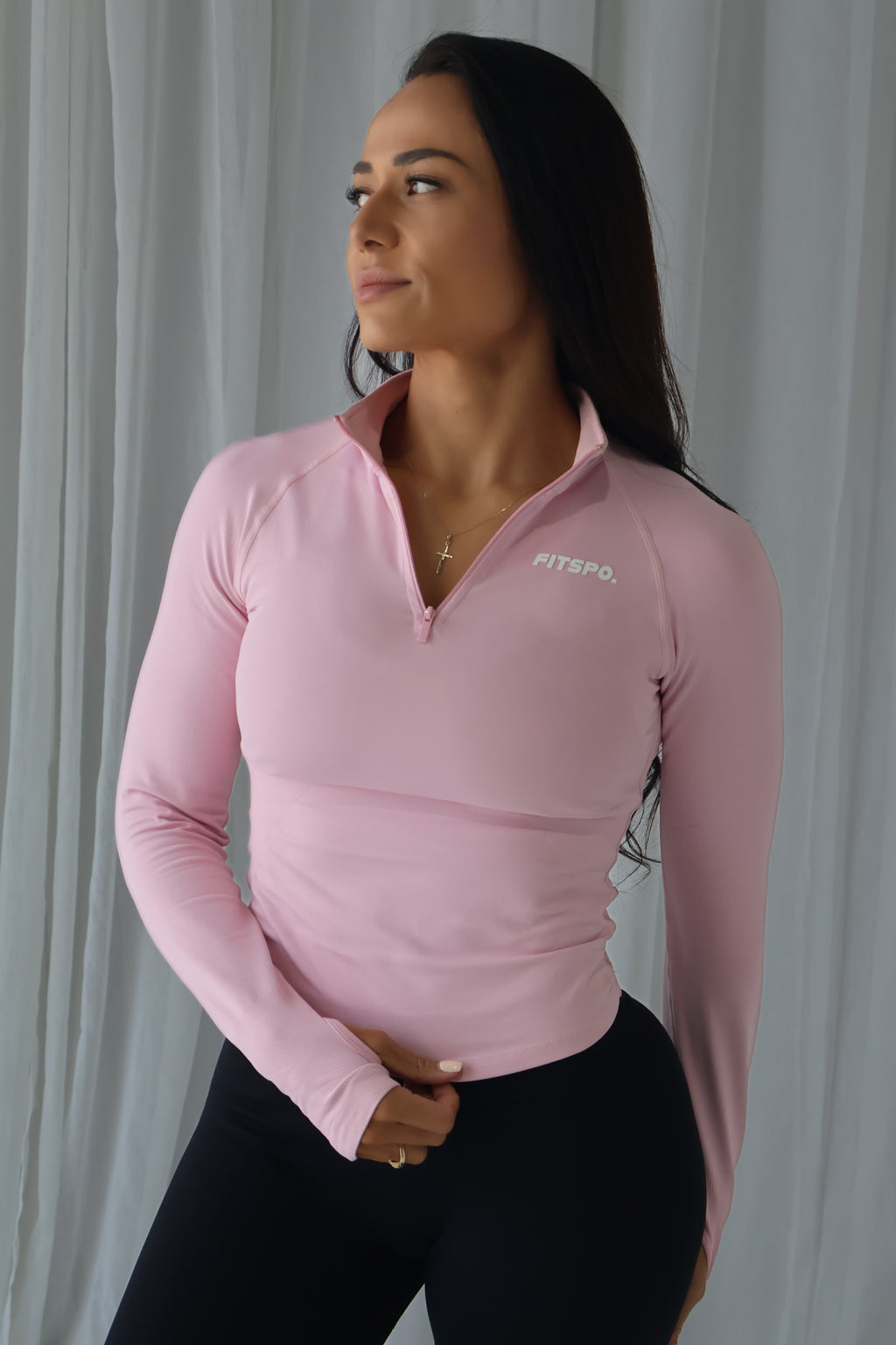 Luxe quarter zip jacket, Baby pink 🩷
