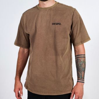 Retro Oversized Tee - Teal Brown