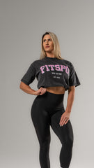 UNISEX - Acid washed oversized Tee (Baby pink logo)